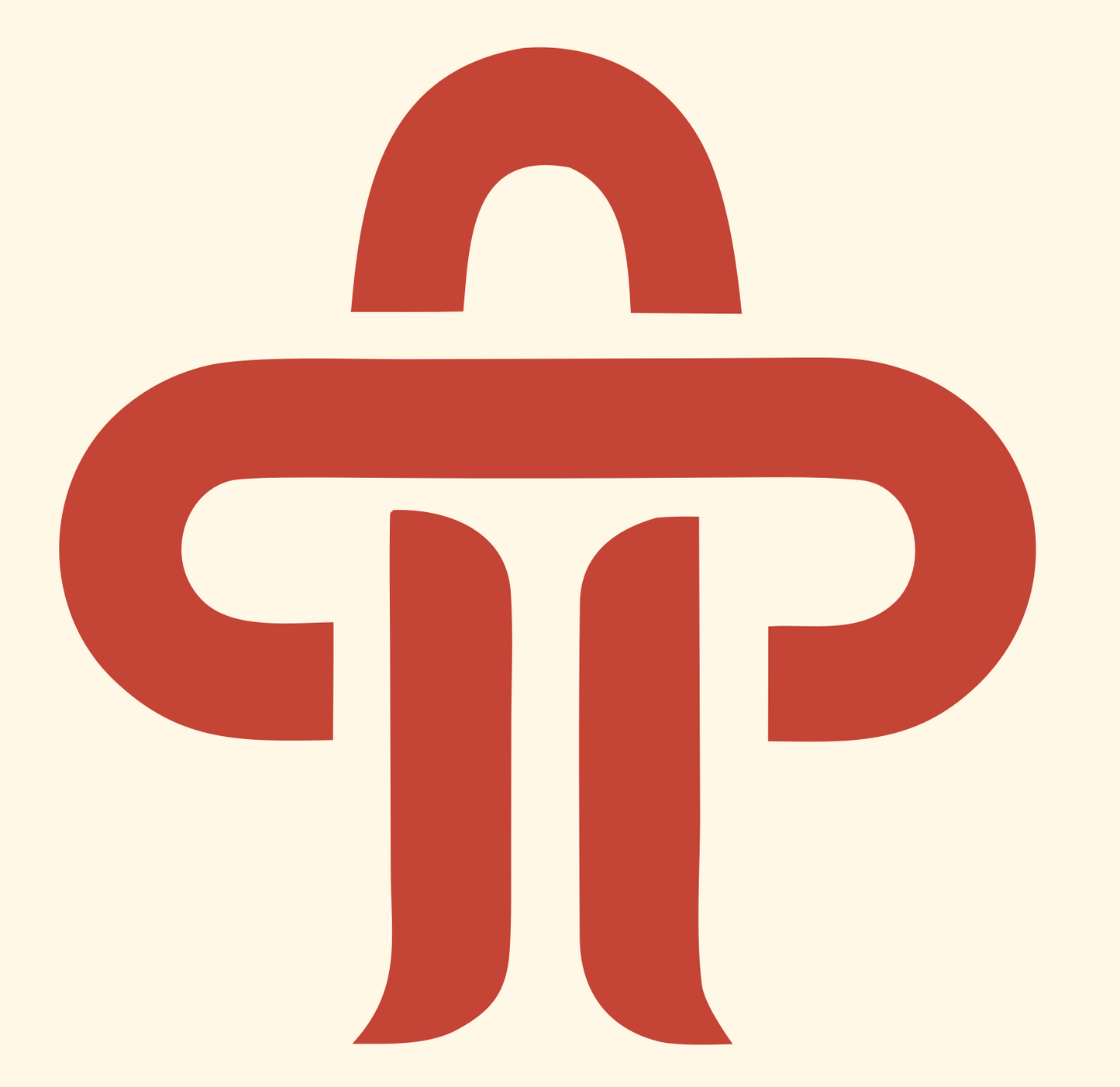 Monoline Pillar Cross Mark #fff8e7/#c44536
