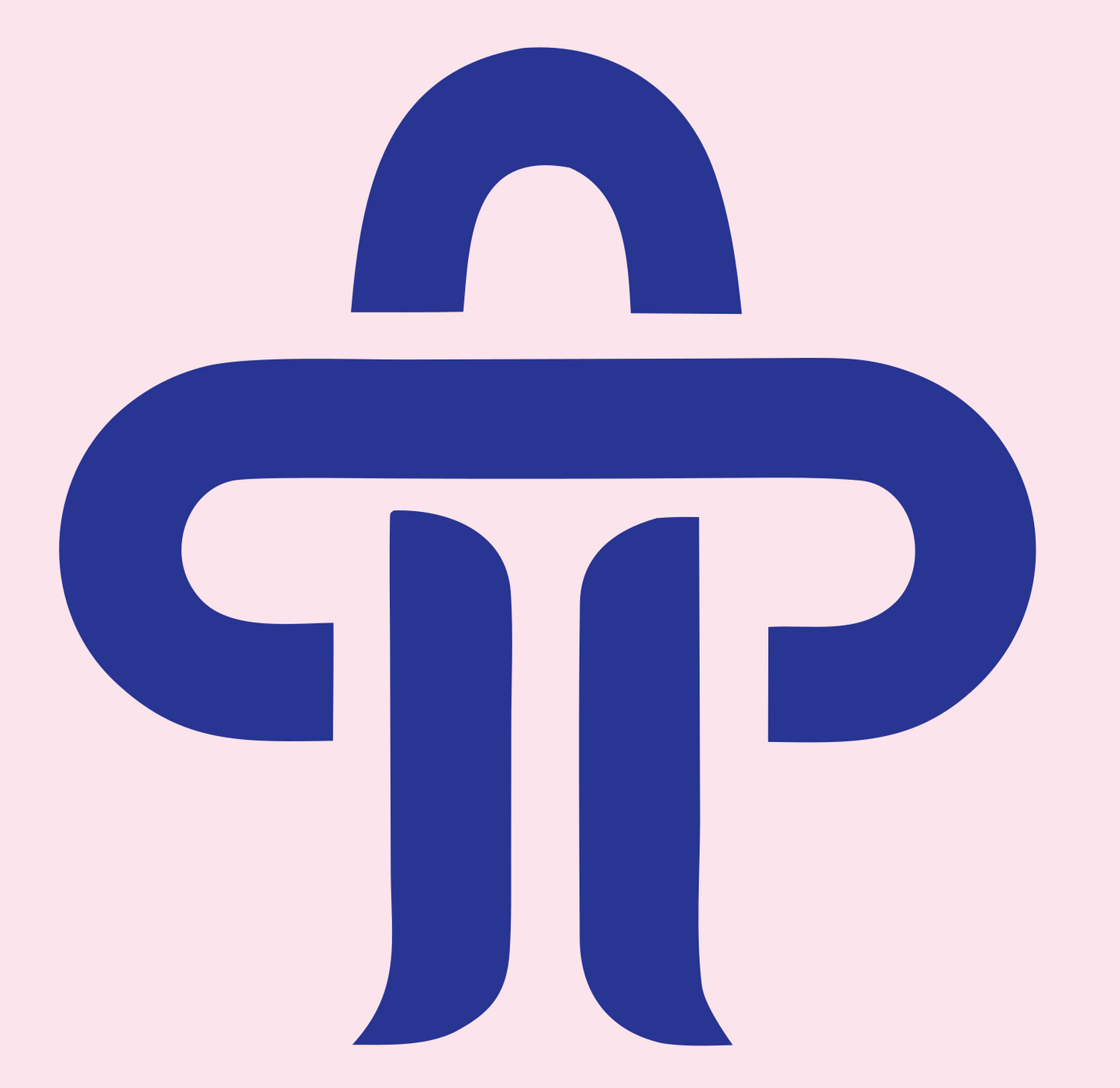 Monoline Pillar Cross Mark #fce4ec/#283593