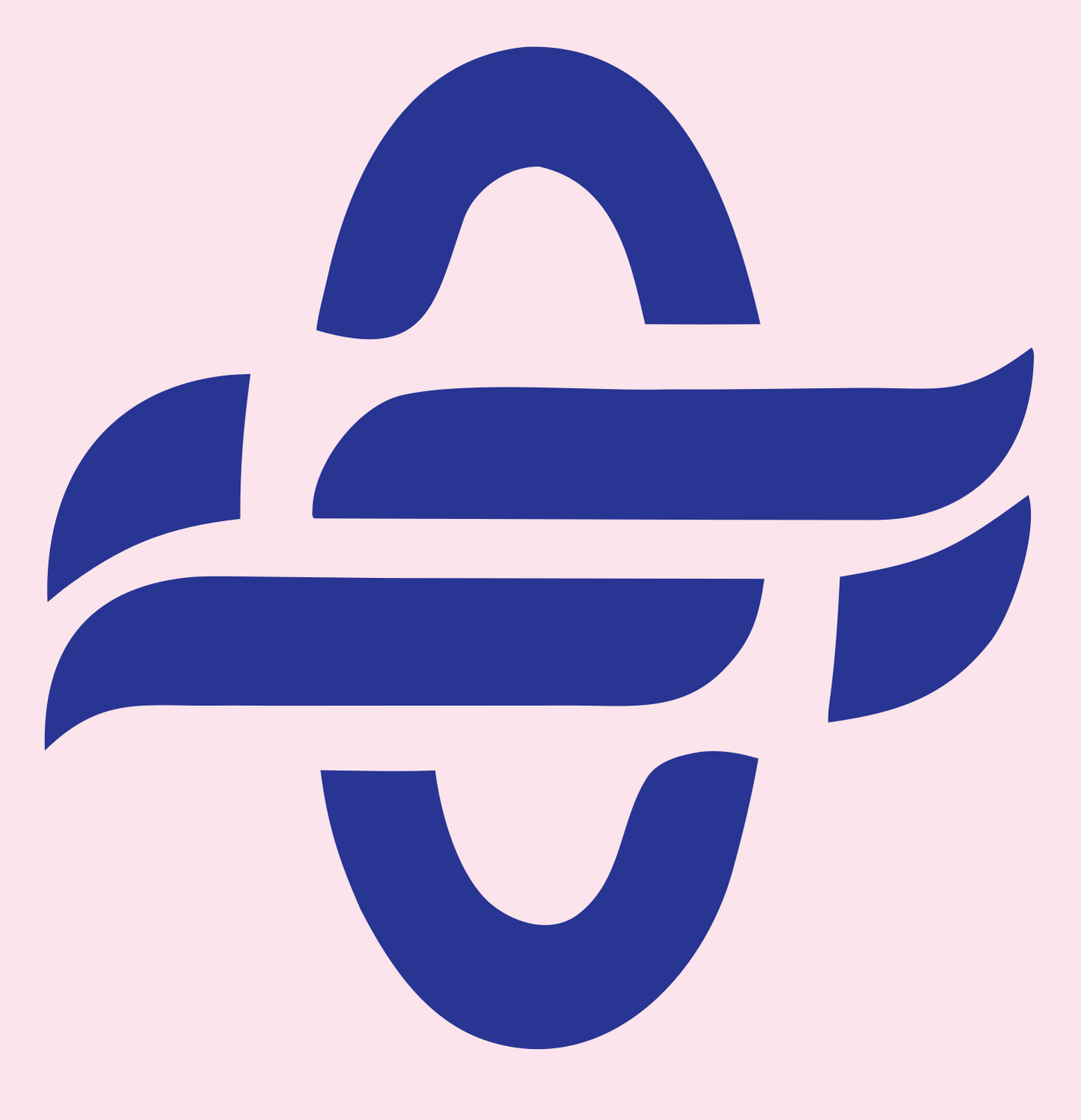 Monoline Winged Cross Mark #fce4ec/#283593