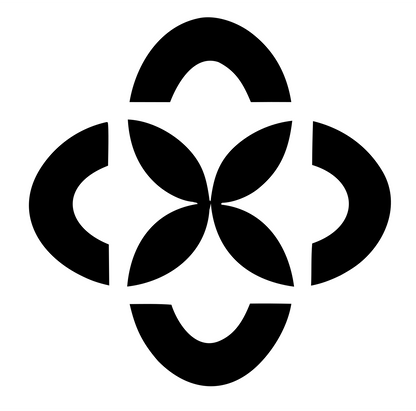 Monoline Petal Cross Mark #ffffff/#000000