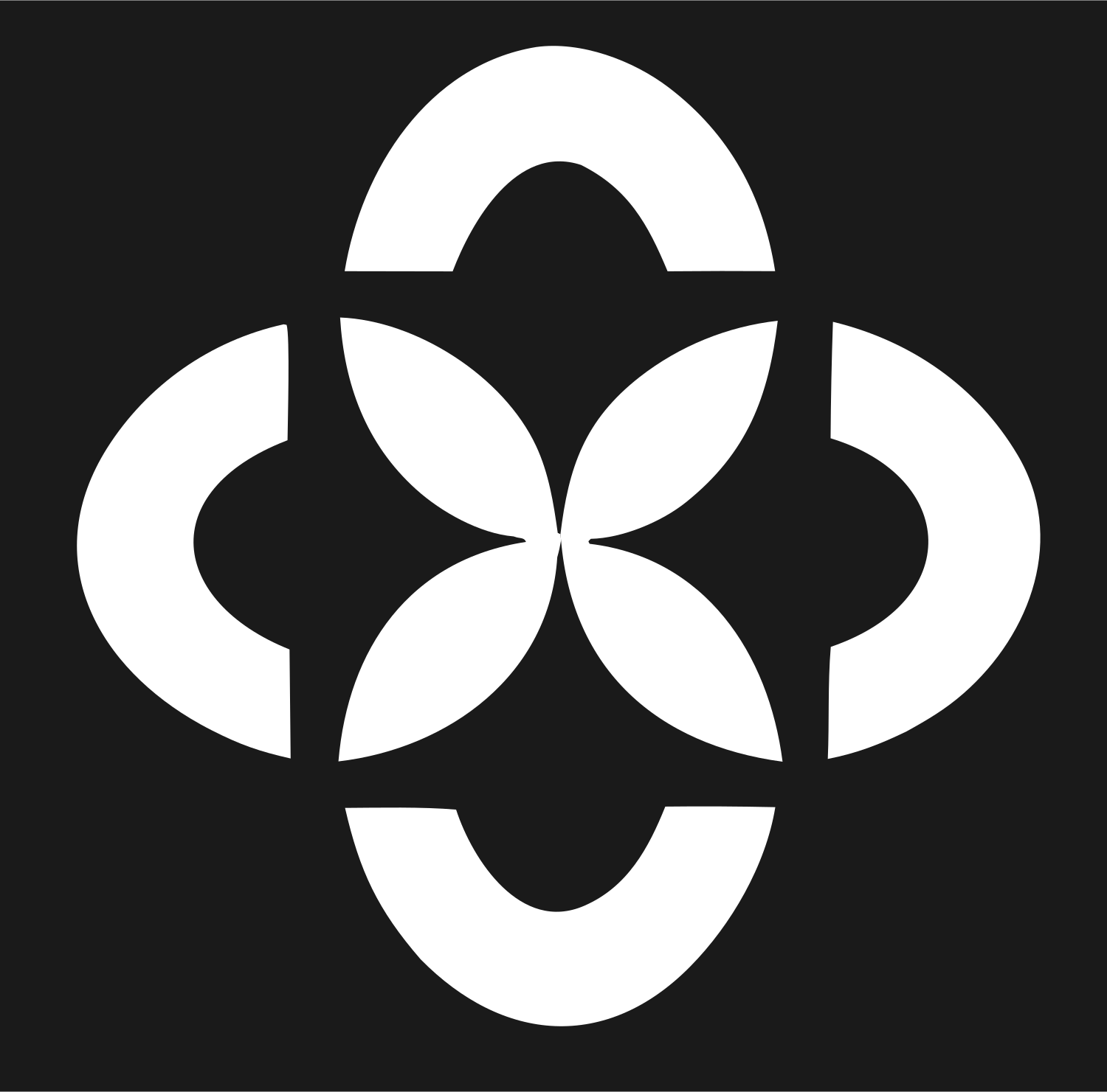 Monoline Petal Cross Mark #1a1a1a/#ffffff