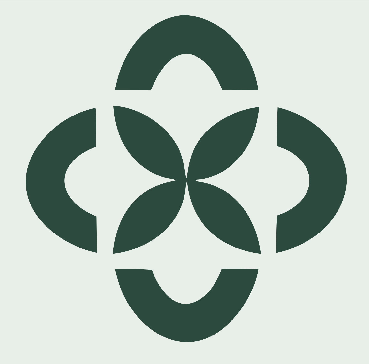 Monoline Petal Cross Mark #e8efe9/#2d4a3e