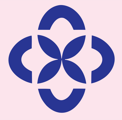 Monoline Petal Cross Mark #fce4ec/#283593