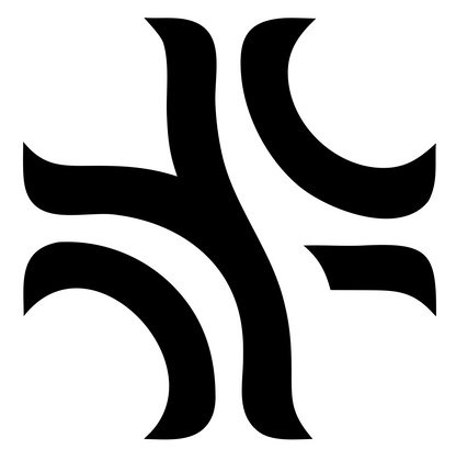 Monoline Spiral Cross Badge #ffffff/#000000