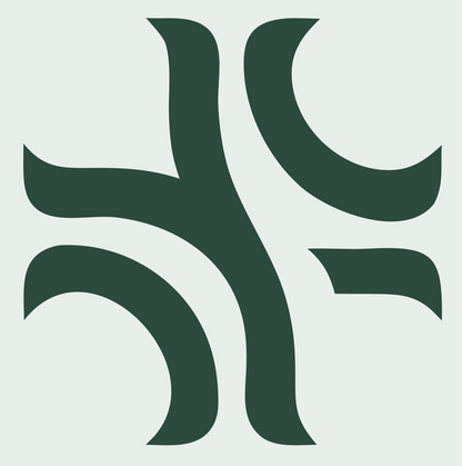 Monoline Spiral Cross Badge #e8efe9/#2d4a3e