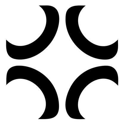 Crescent Arc Cross Icon #ffffff/#000000