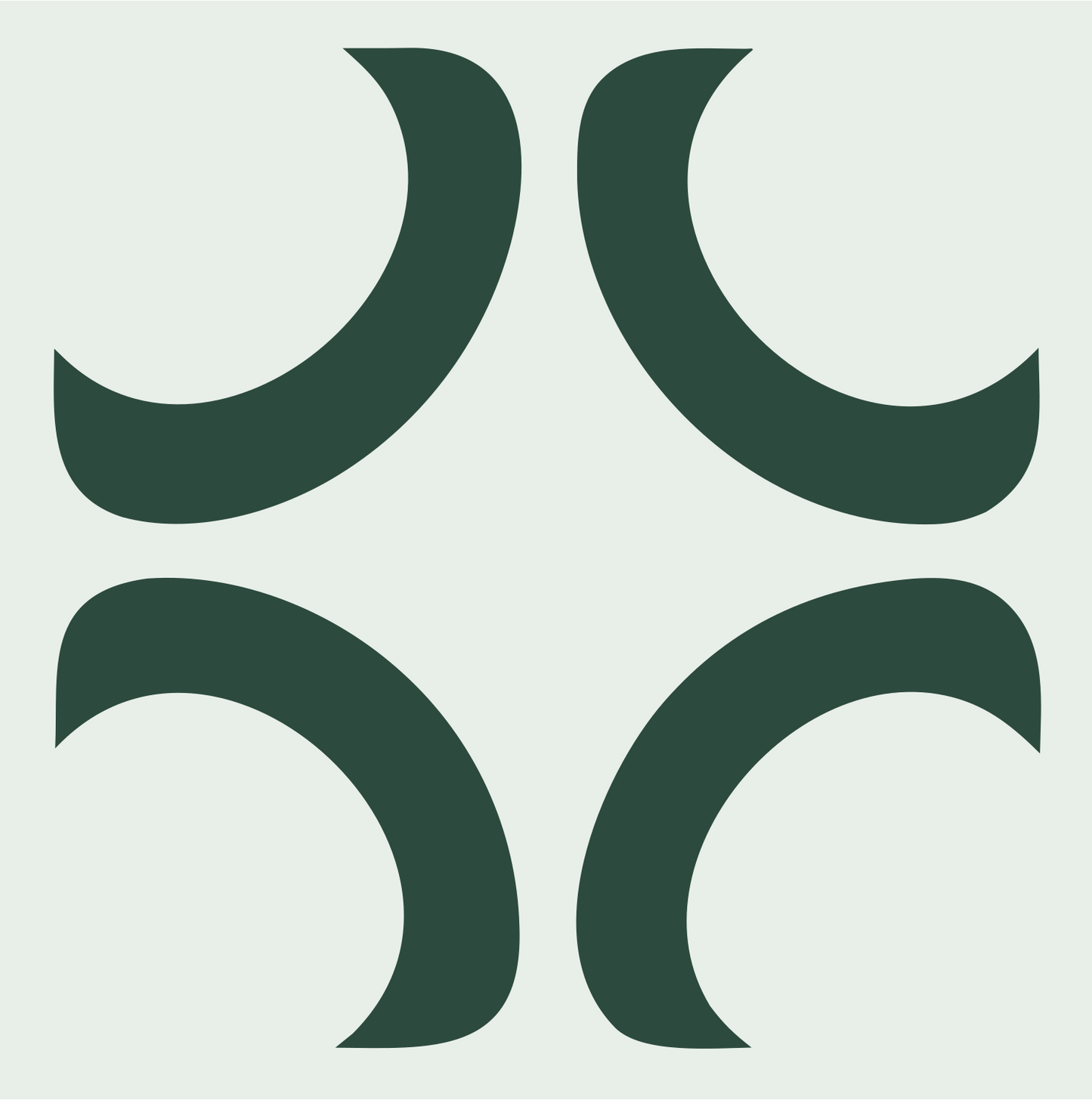 Crescent Arc Cross Icon #e8efe9/#2d4a3e