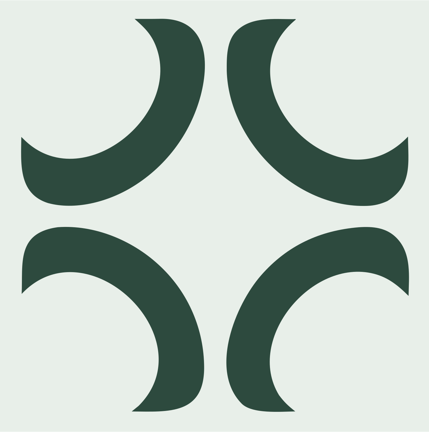 Crescent Arc Cross Icon #e8efe9/#2d4a3e