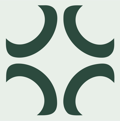 Crescent Arc Cross Icon #e8efe9/#2d4a3e