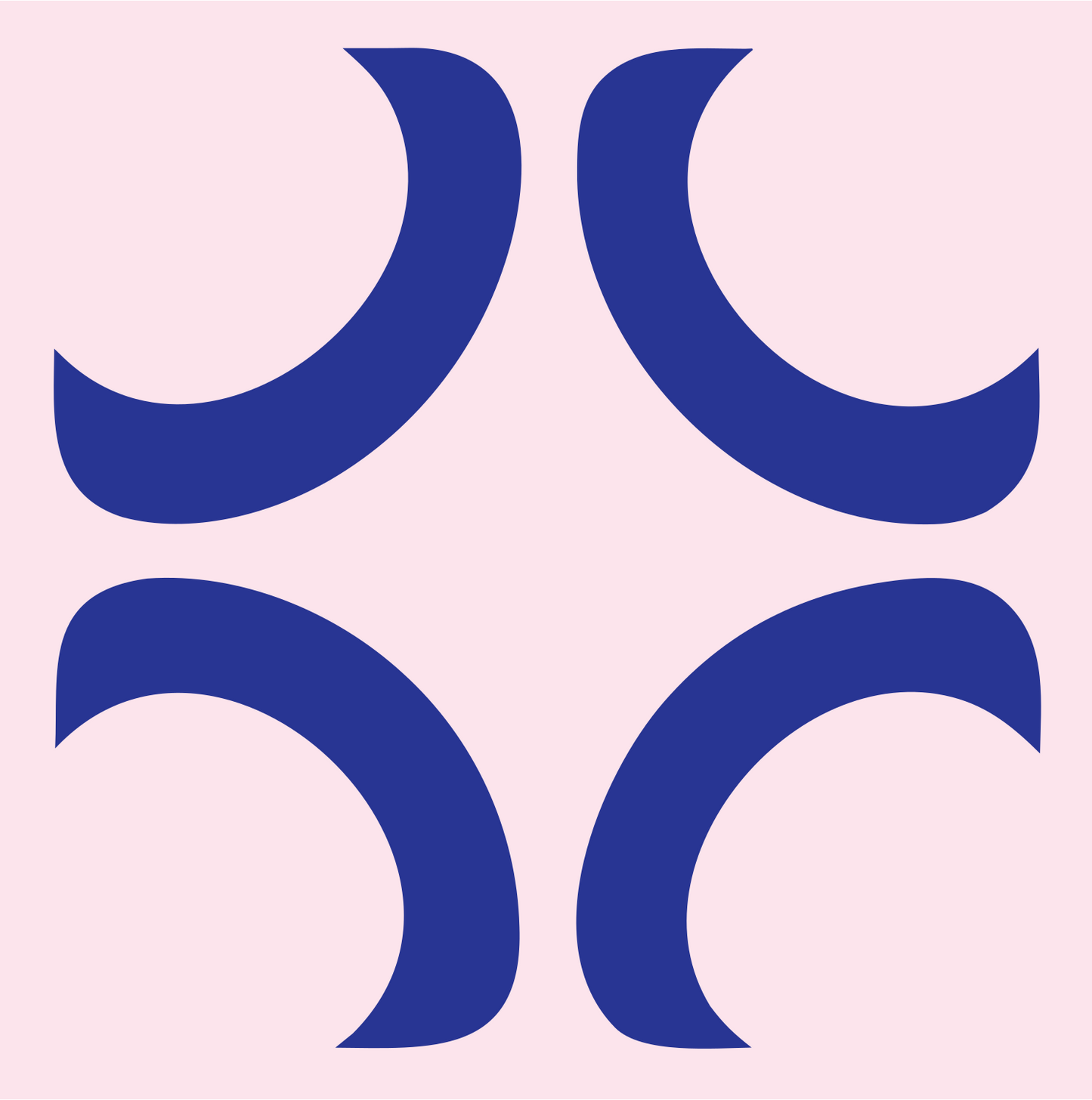Crescent Arc Cross Icon #fce4ec/#283593
