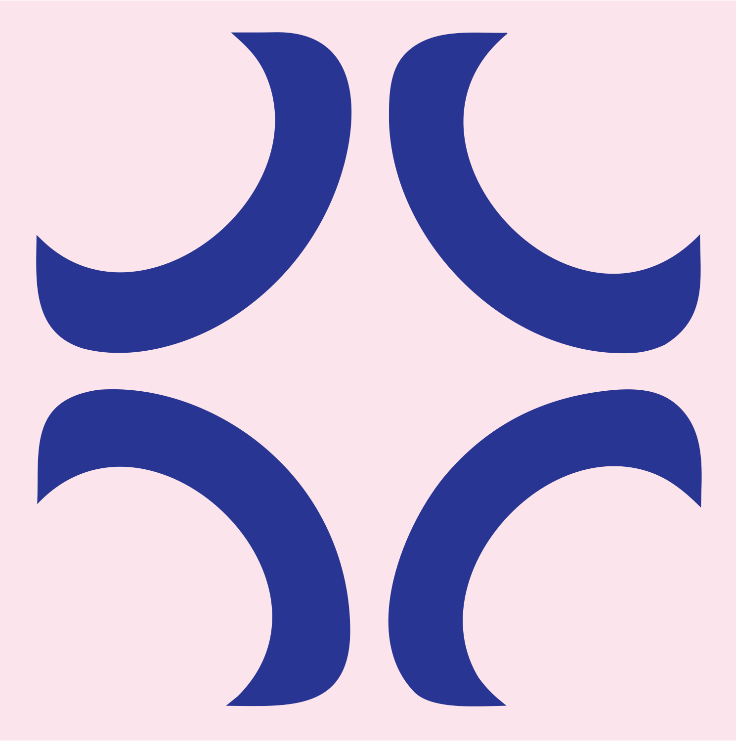 Crescent Arc Cross Icon #fce4ec/#283593