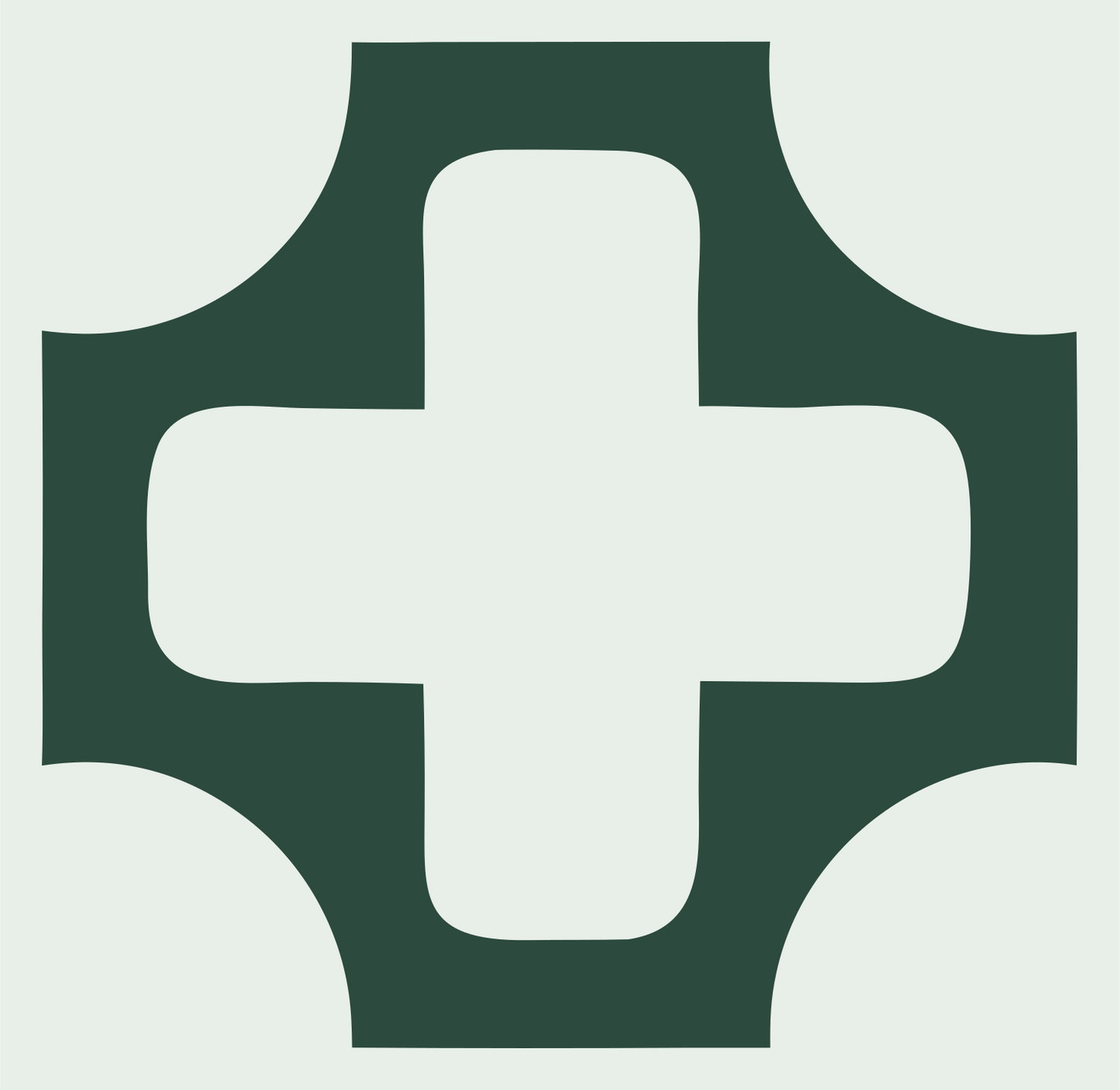 Negative Space Concave Cross Logo #e8efe9/#2d4a3e