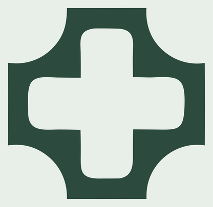 Negative Space Concave Cross Logo #e8efe9/#2d4a3e
