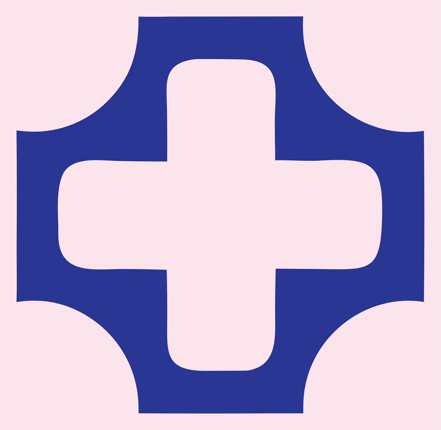 Negative Space Concave Cross Logo #fce4ec/#283593