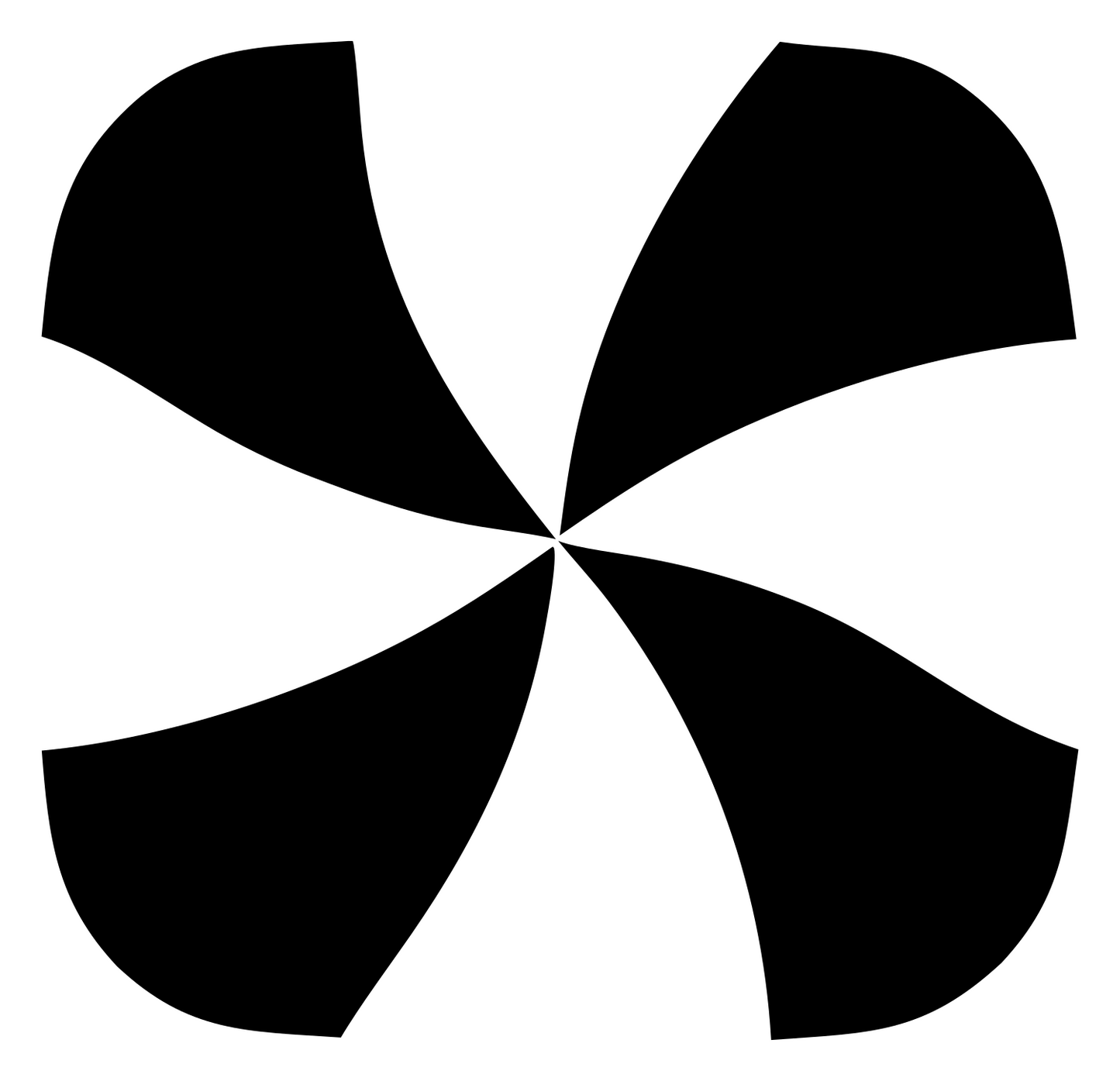 Pinwheel Cross Rotation Mark #ffffff/#000000
