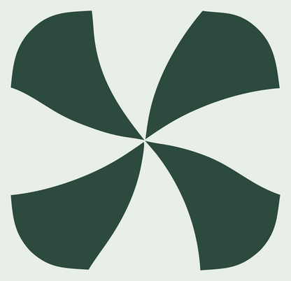 Pinwheel Cross Rotation Mark #e8efe9/#2d4a3e