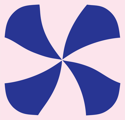 Pinwheel Cross Rotation Mark #fce4ec/#283593