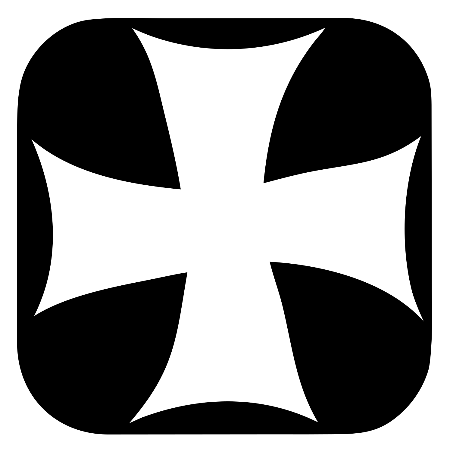 Negative Space Maltese Cross Badge #ffffff/#000000