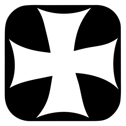 Negative Space Maltese Cross Badge #ffffff/#000000