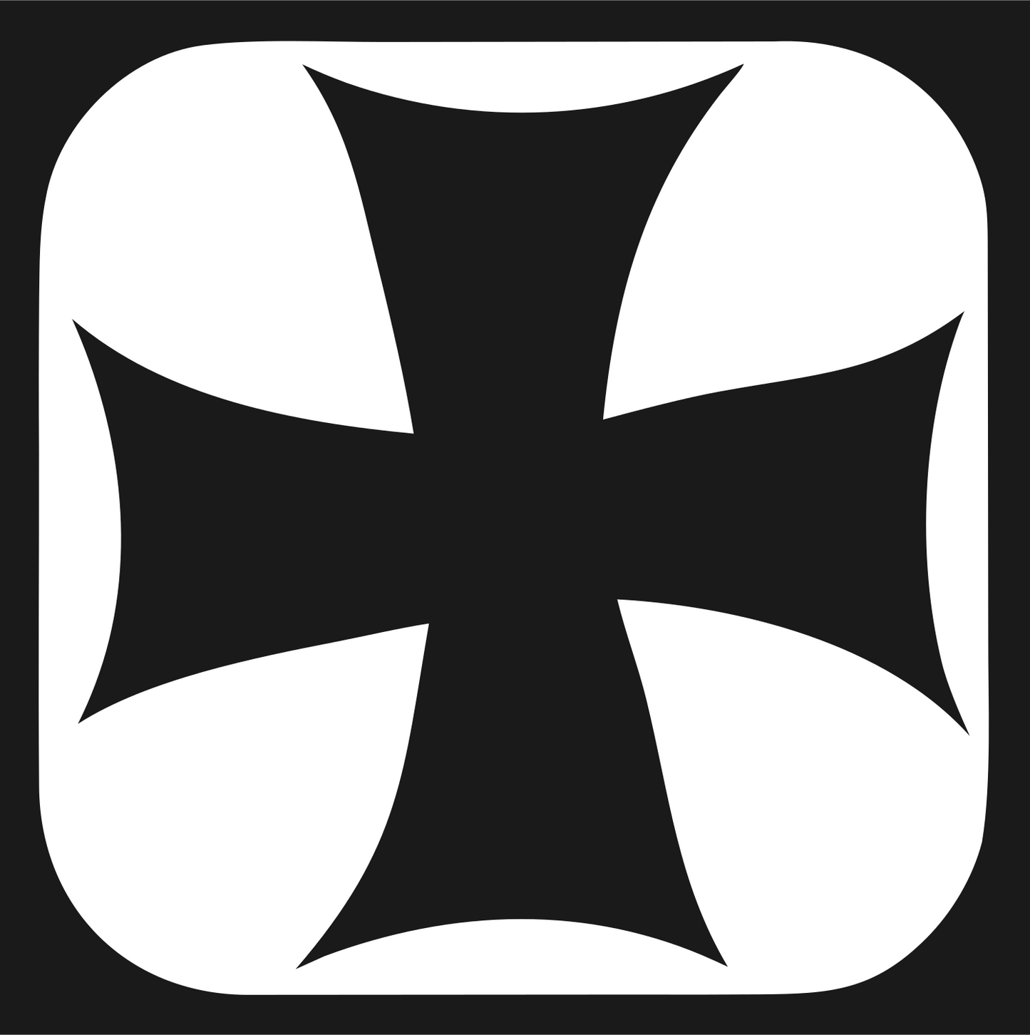 Negative Space Maltese Cross Badge #1a1a1a/#ffffff