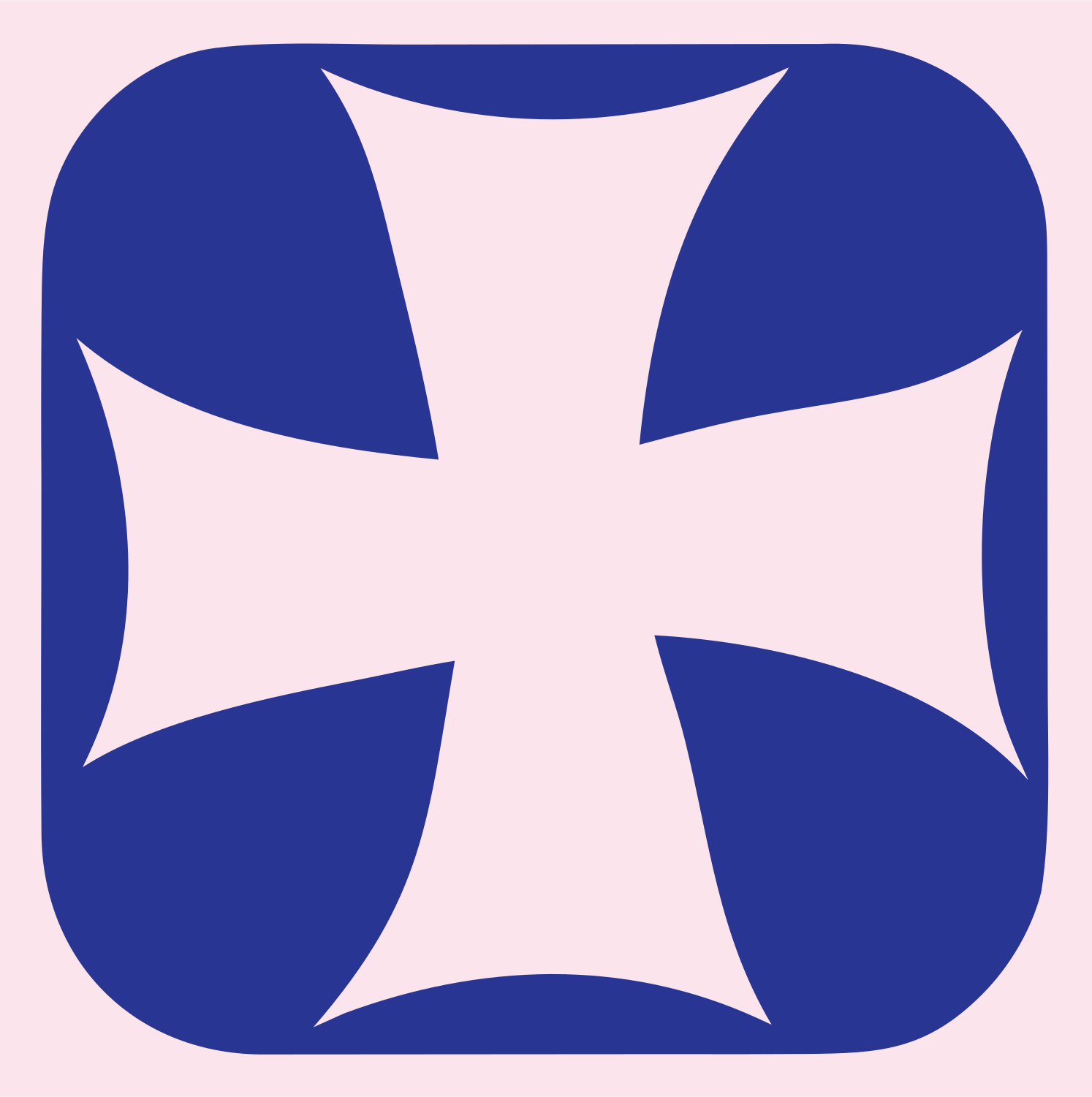 Negative Space Maltese Cross Badge #fce4ec/#283593