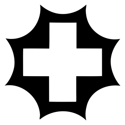 Starburst Cross Negative Space Mark #ffffff/#000000
