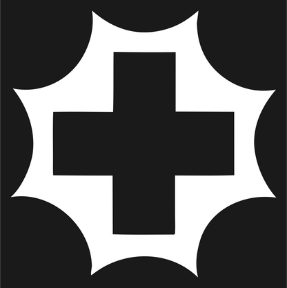 Starburst Cross Negative Space Mark #1a1a1a/#ffffff