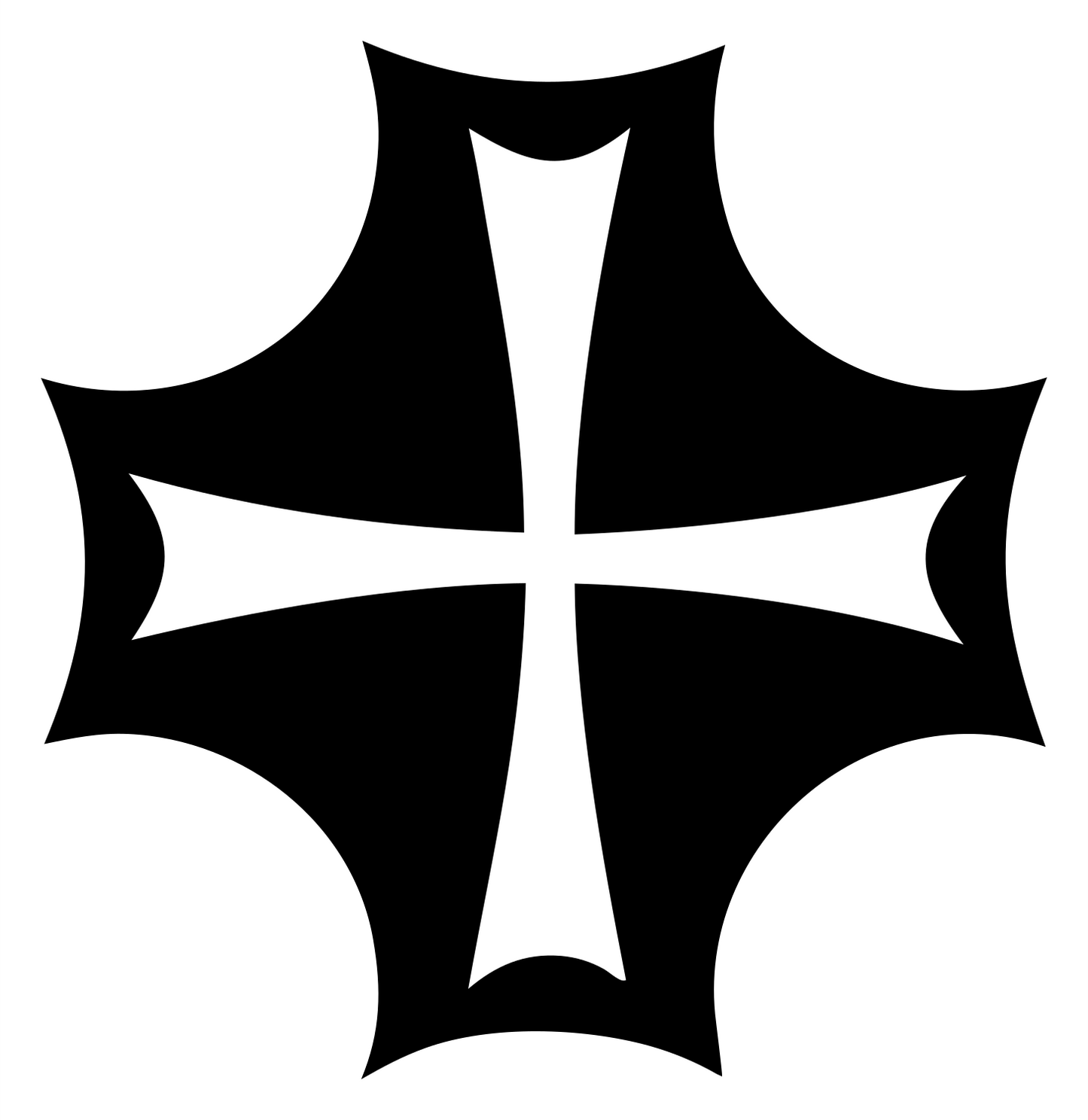 Negative Space Gothic Cross Badge #ffffff/#000000