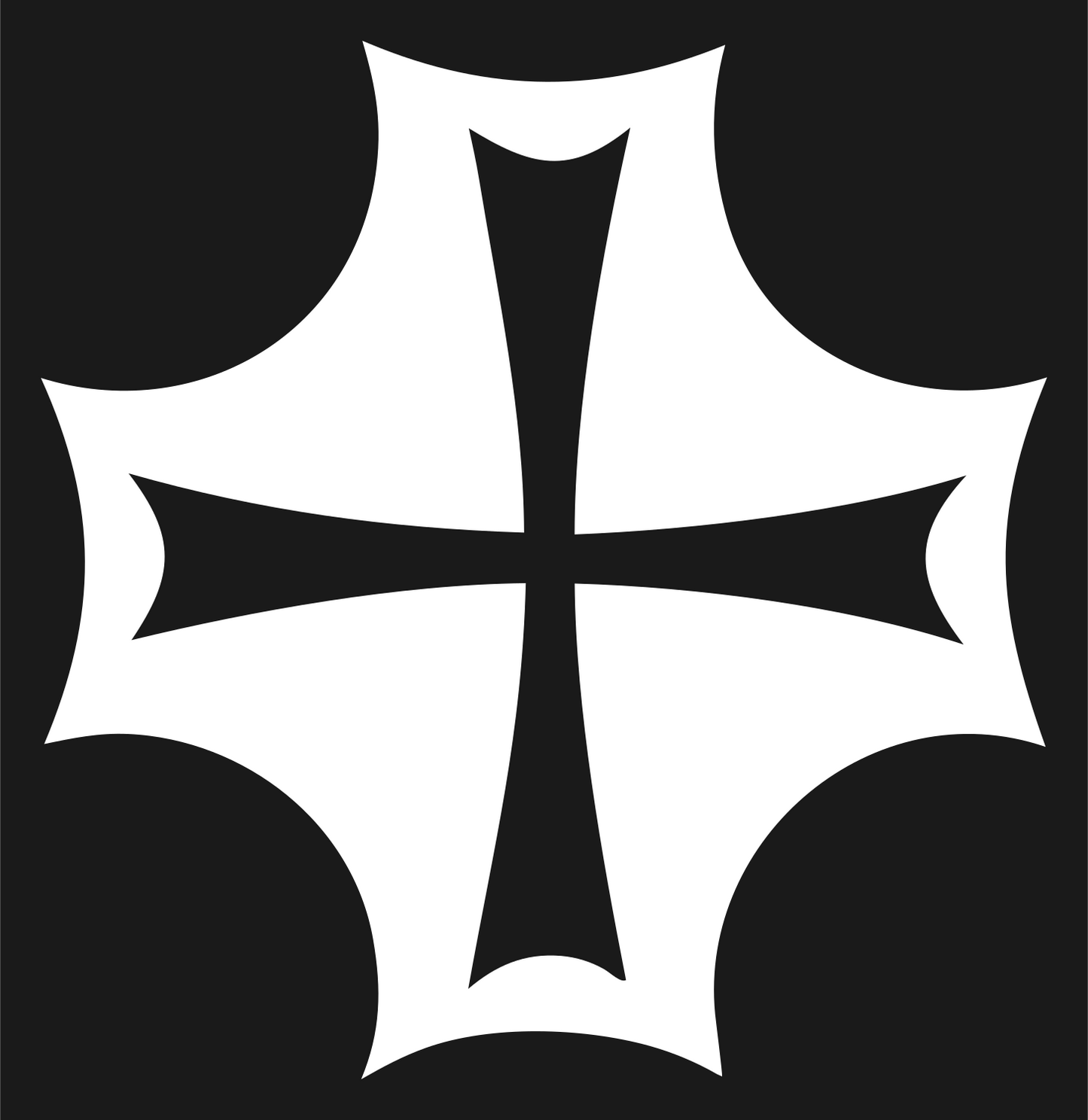 Negative Space Gothic Cross Badge #1a1a1a/#ffffff