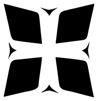Negative Space Bolnisi Cross Icon #ffffff/#000000