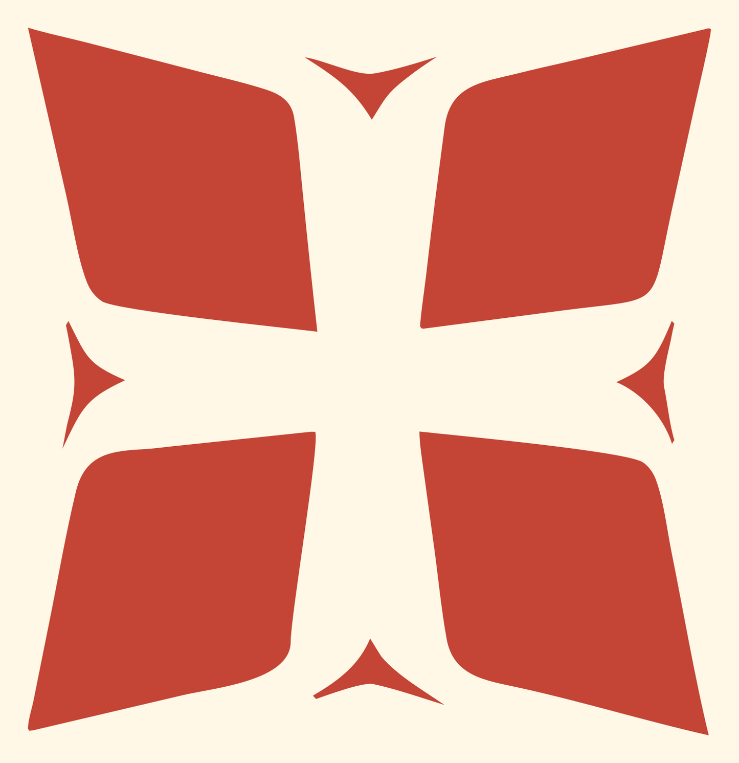 Negative Space Bolnisi Cross Icon #fff8e7/#c44536