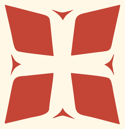 Negative Space Bolnisi Cross Icon #fff8e7/#c44536