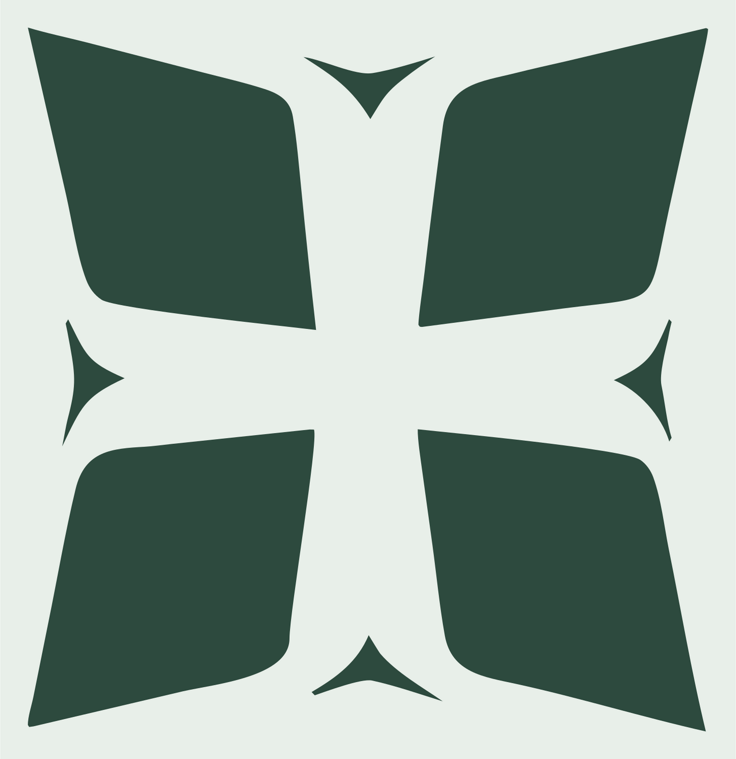Negative Space Bolnisi Cross Icon #e8efe9/#2d4a3e