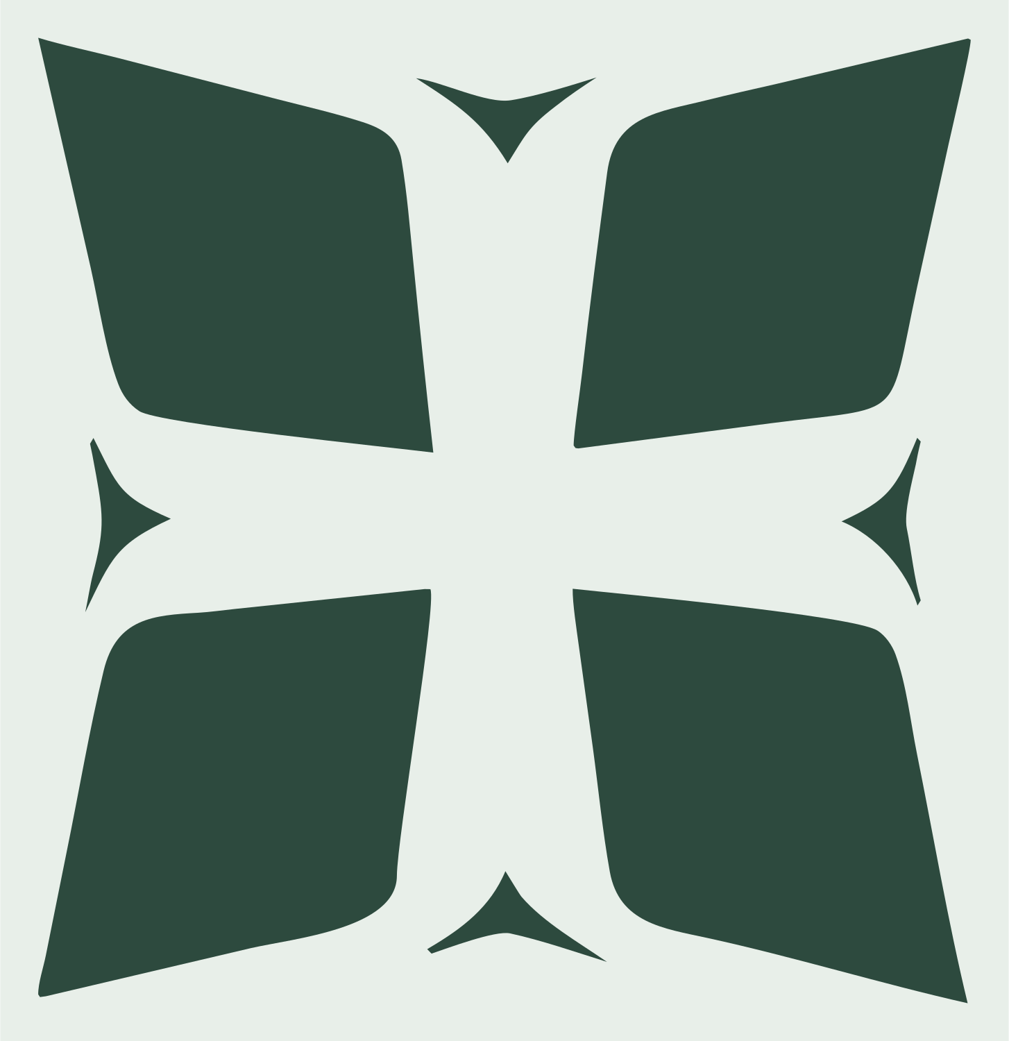 Negative Space Bolnisi Cross Icon #e8efe9/#2d4a3e