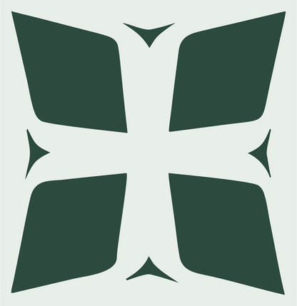 Negative Space Bolnisi Cross Icon #e8efe9/#2d4a3e