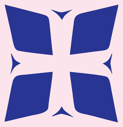 Negative Space Bolnisi Cross Icon #fce4ec/#283593