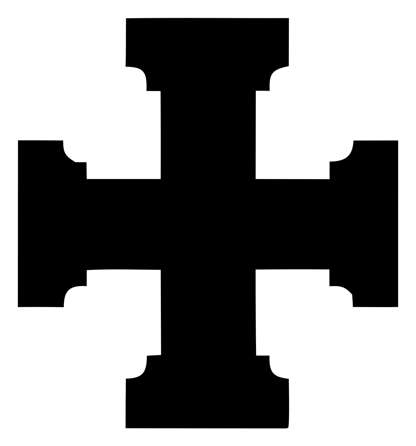 Bold Stepped Cross Emblem #ffffff/#000000