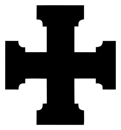 Bold Stepped Cross Emblem #ffffff/#000000