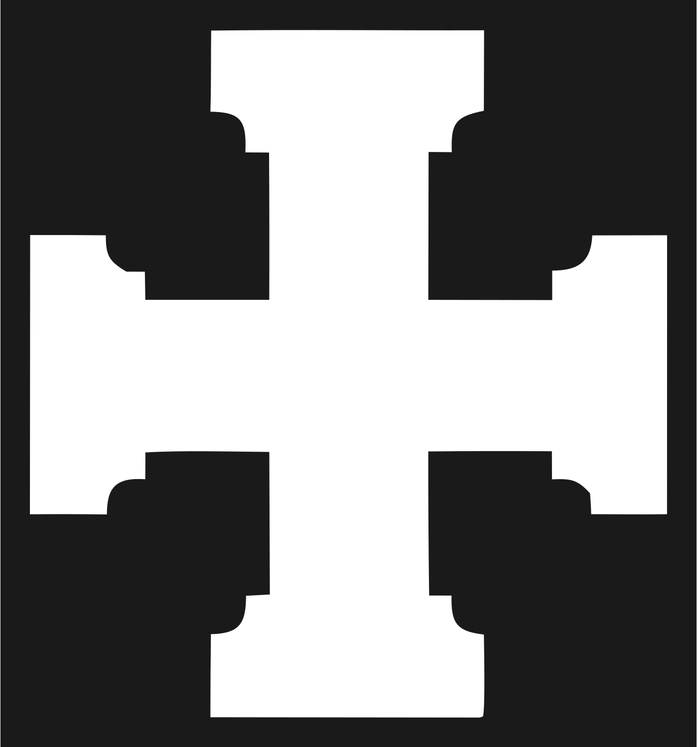 Bold Stepped Cross Emblem #1a1a1a/#ffffff