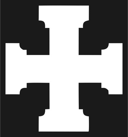Bold Stepped Cross Emblem #1a1a1a/#ffffff