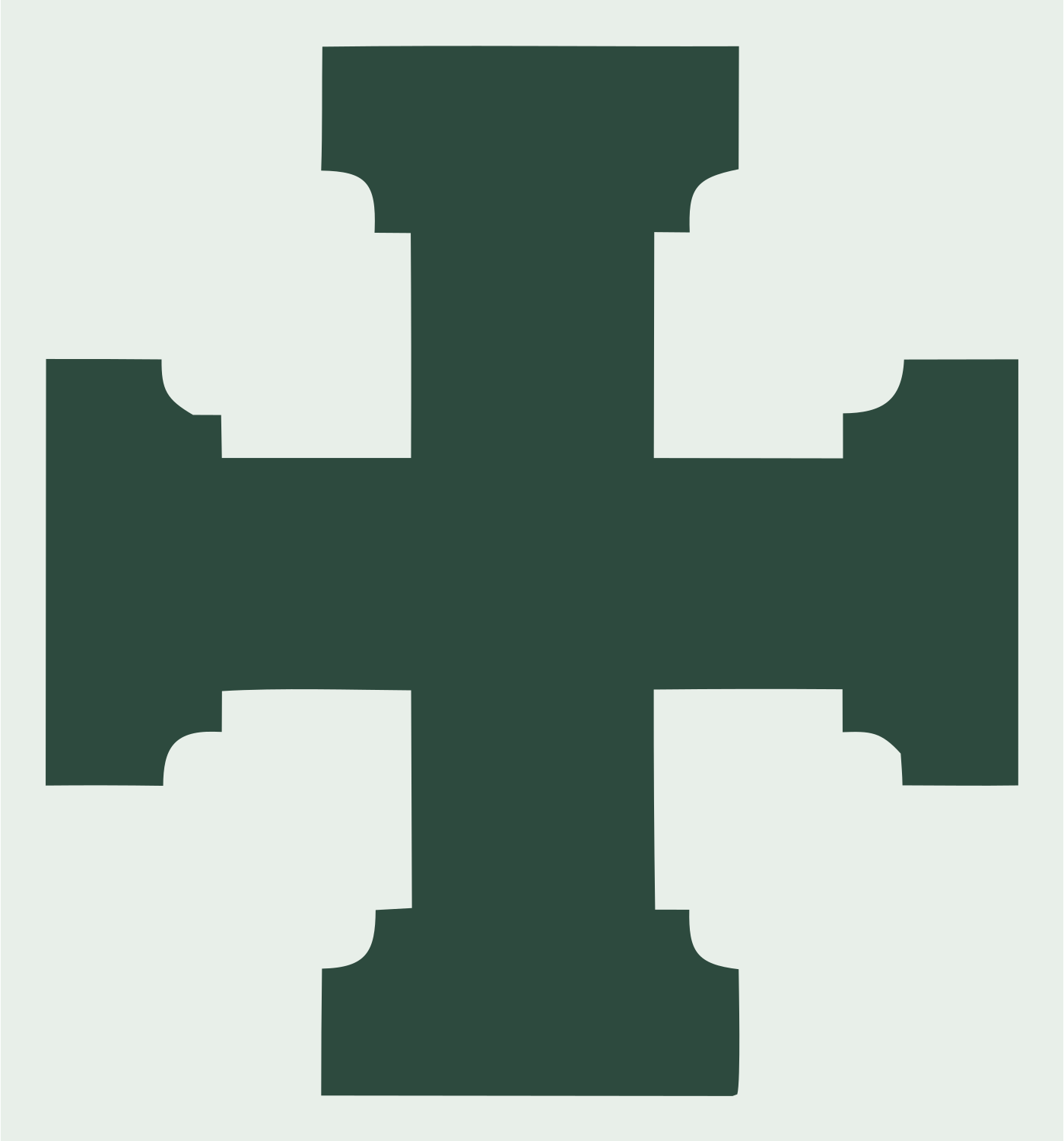 Bold Stepped Cross Emblem #e8efe9/#2d4a3e