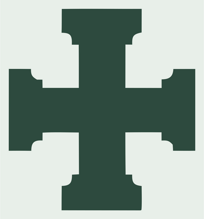 Bold Stepped Cross Emblem #e8efe9/#2d4a3e