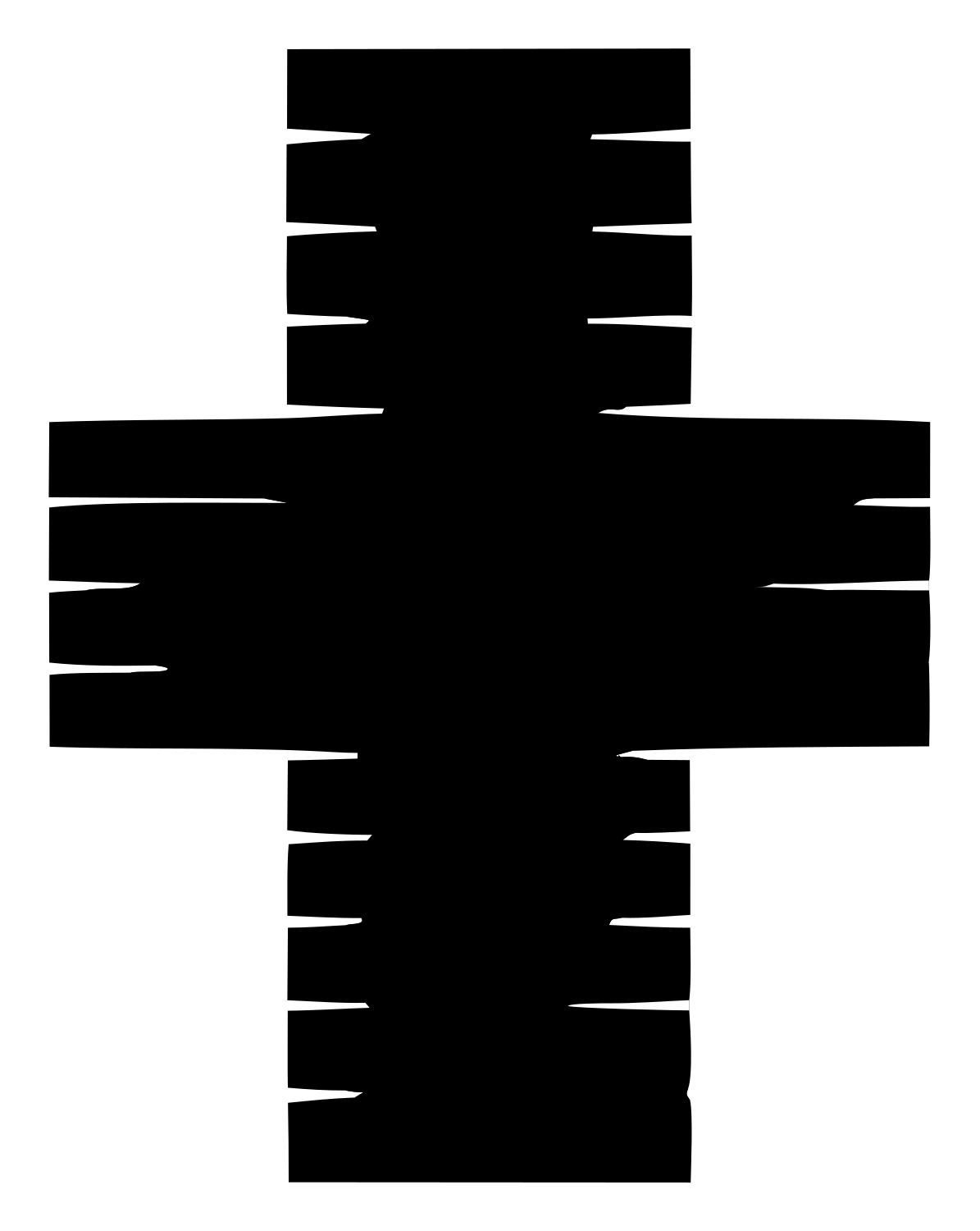 Chunky Slotted Cross Mark #ffffff/#000000