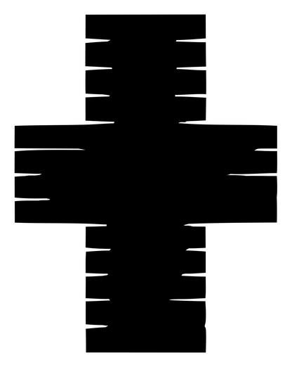 Chunky Slotted Cross Mark #ffffff/#000000
