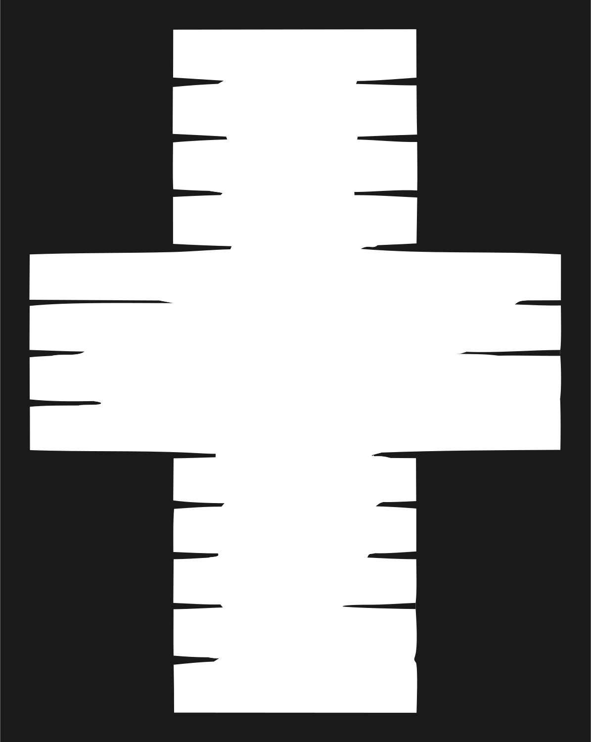 Chunky Slotted Cross Mark #1a1a1a/#ffffff