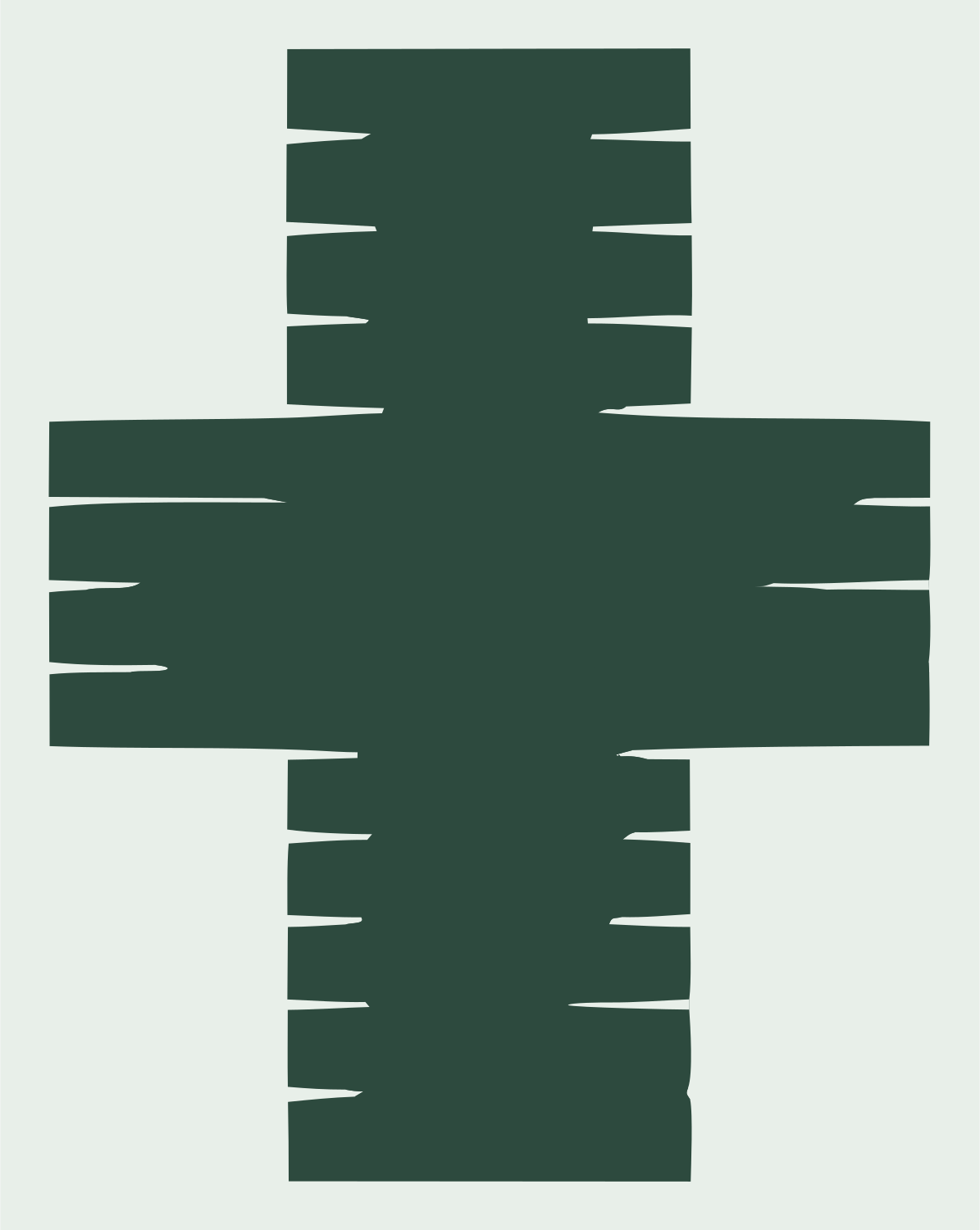 Chunky Slotted Cross Mark #e8efe9/#2d4a3e