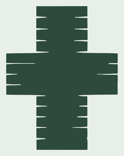 Chunky Slotted Cross Mark #e8efe9/#2d4a3e
