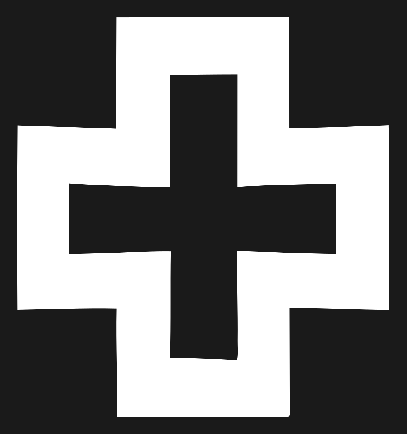 Blocky Nested Cross Logo #1a1a1a/#ffffff