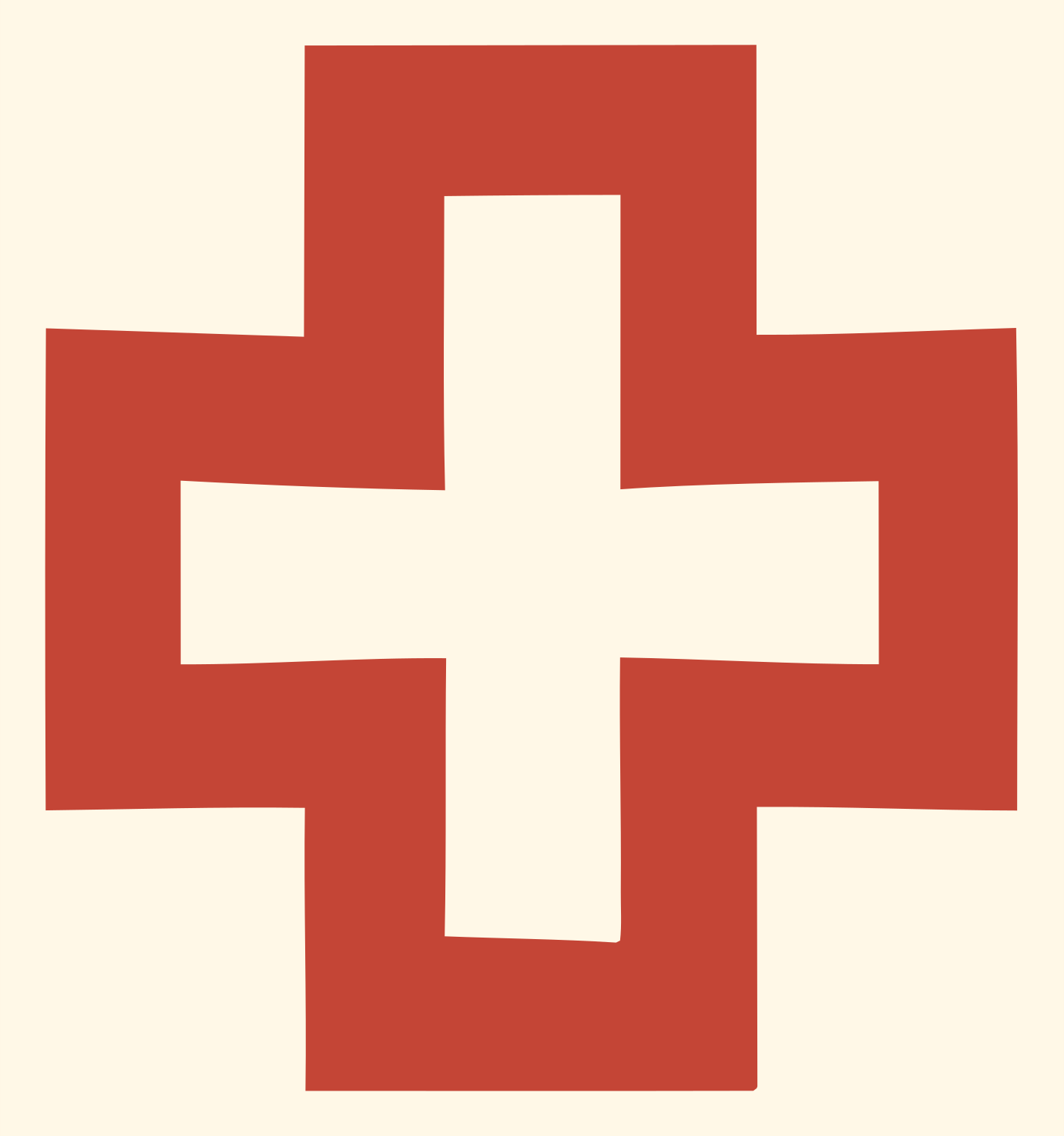 Blocky Nested Cross Logo #fff8e7/#c44536