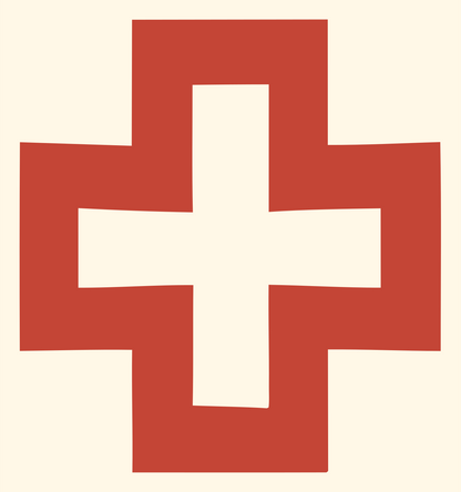 Blocky Nested Cross Logo #fff8e7/#c44536